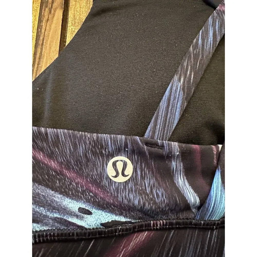 Lululemon Energy Bra Nulux Electrobeam Sports Top Cross Back Pullover Size 4